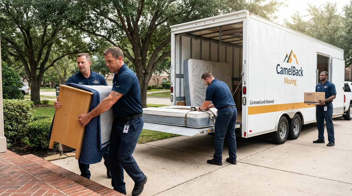 Crew loading residential truck for cross-state move from Philippi, WV