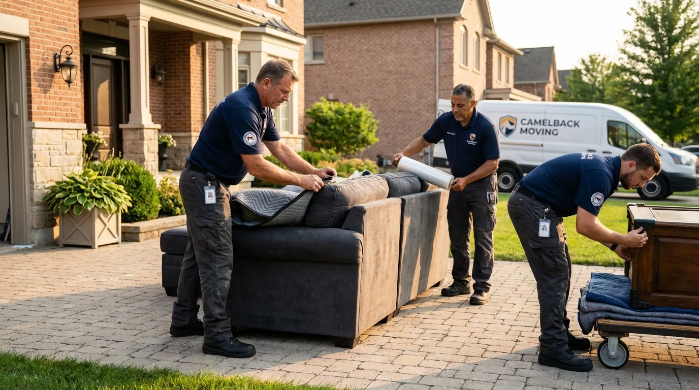 Large estate moving crew wrapping furniture in Philippi, WV
